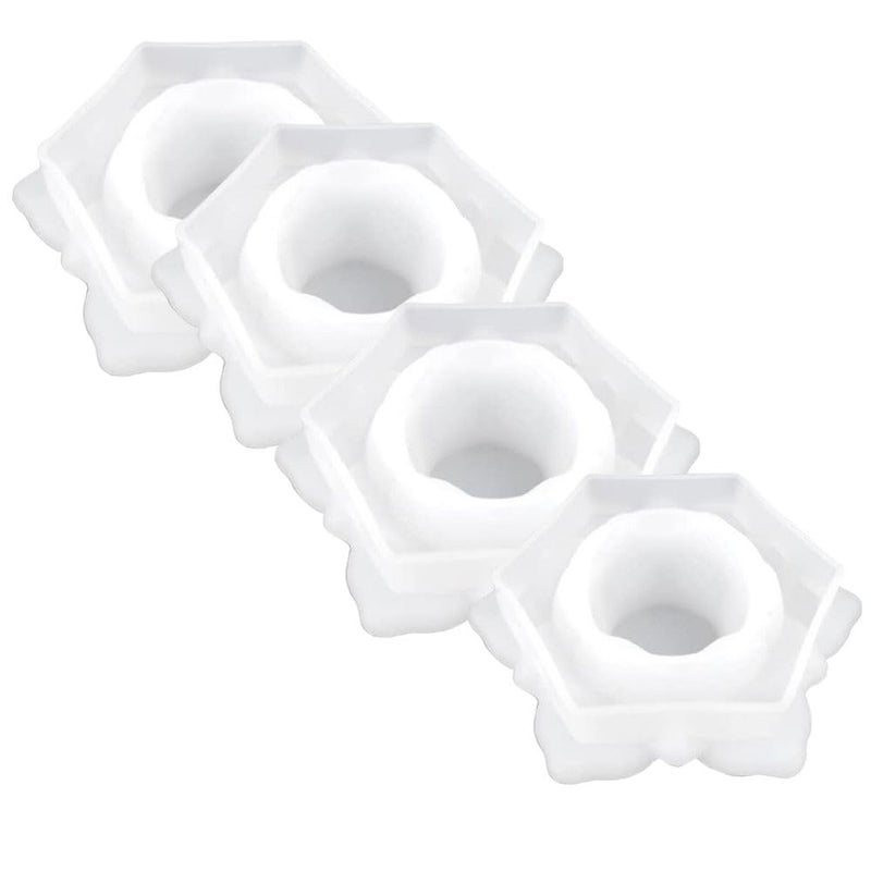 Snoogg SNOOGG Pack of 2/4 Piece of Tea Light Lotus Mould Epoxy Resin Casting Moulds for Making and DY Clear Crystal Lotus Tealight Candle Holder, Clear Glass Candle Holder Home Decor  - Image 1