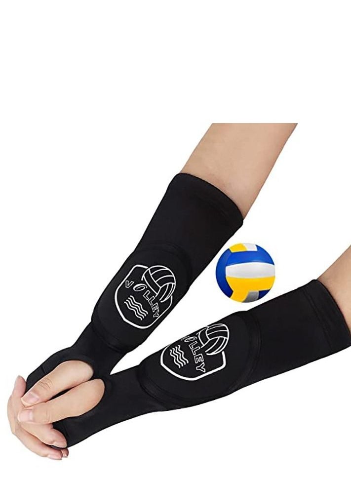 KASTWAVE 1 Pair Volleyball Arm Sleeves Passing Forearm Sleeves with Protection Pad Thumbhole Arm Sleeves for Youth Volleyball Training Protect Arms  - Image 1