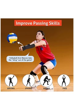 KASTWAVE 1 Pair Volleyball Arm Sleeves Passing Forearm Sleeves with Protection Pad Thumbhole Arm Sleeves for Youth Volleyball Training Protect Arms  - Image 2