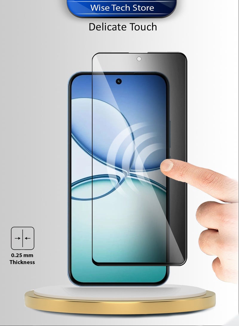 دبليو تيك واقي شاشة زجاجي مقسى كامل الغطاء بكامل الغراء من سلسلة Realme 15T 5G 2025 Premium E2E للخصوصية (MSGECP) - شفاف/أسود - Image 4