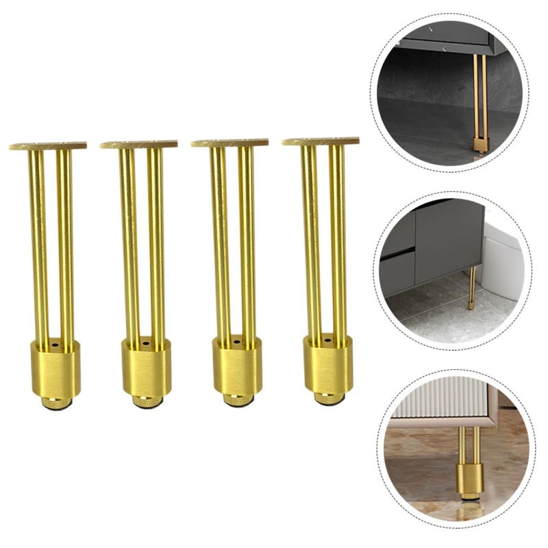 4Pcs Adjustable Heavy Duty Aluminum Alloy Cabinet Legs Kitchen Bathroom Furniture Leveler Feet - Image 3