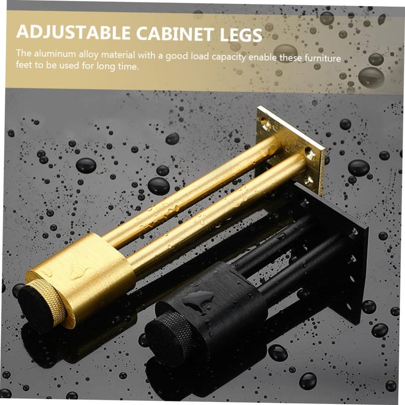 4Pcs Adjustable Heavy Duty Aluminum Alloy Cabinet Legs Kitchen Bathroom Furniture Leveler Feet - Image 4