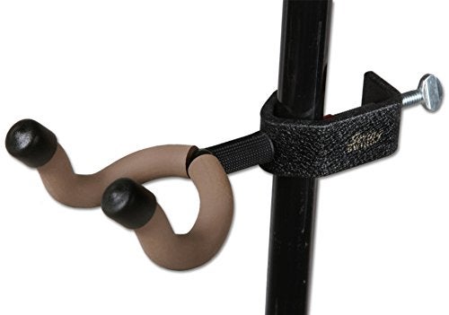 String Swing Mic Stand Guitar Hanger - Holder for Electric Acoustic and Bass Guitars Stand Accessories for Home or Studio - Keeps Musical Instruments Safe On Stage Black Metal Stand Clamp CC04K - Image 3