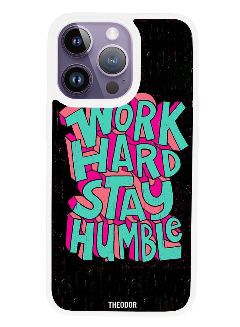 Theodor Protective Case Anti Scratch Shock Proof Cover For APPLE IPHONE 14 PRO Work Hard (White Bumper) - Image 1
