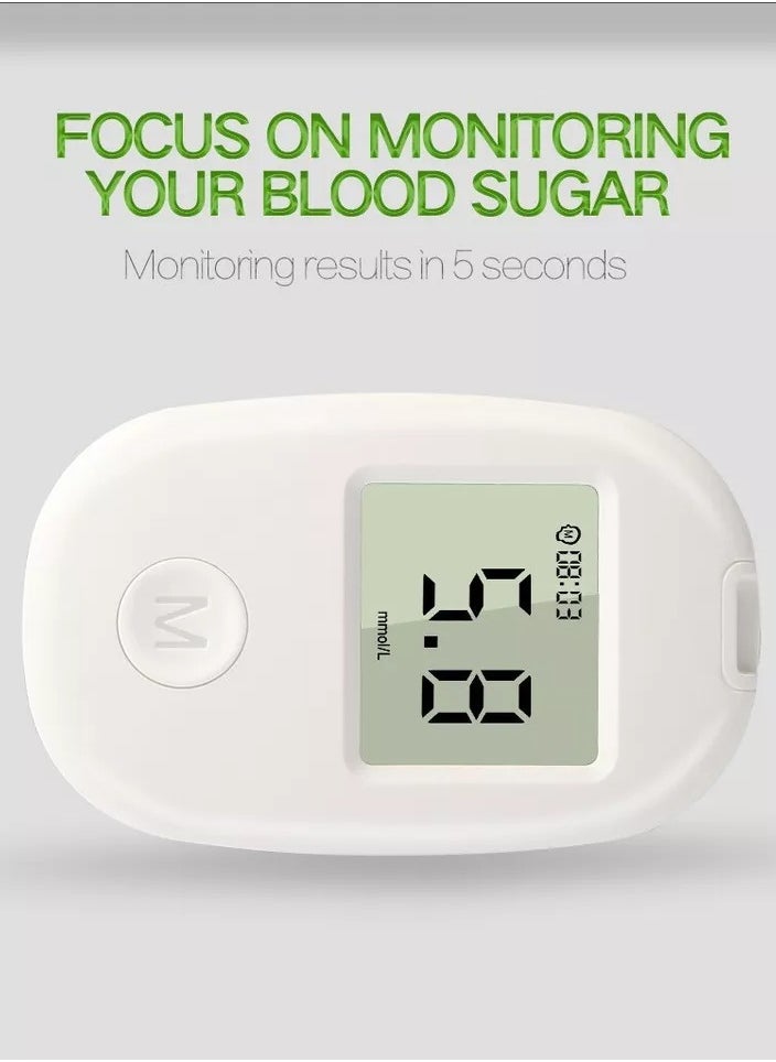 Eworld Fully Automatic Portable Blood Glucose Meter, Accurate and Easy to Use Diabetes Testing Device with 50 Test Strips, Lancet Pen and 50 Lancets, Fast Results, Memory Storage and Code Free Operation  - Image 3