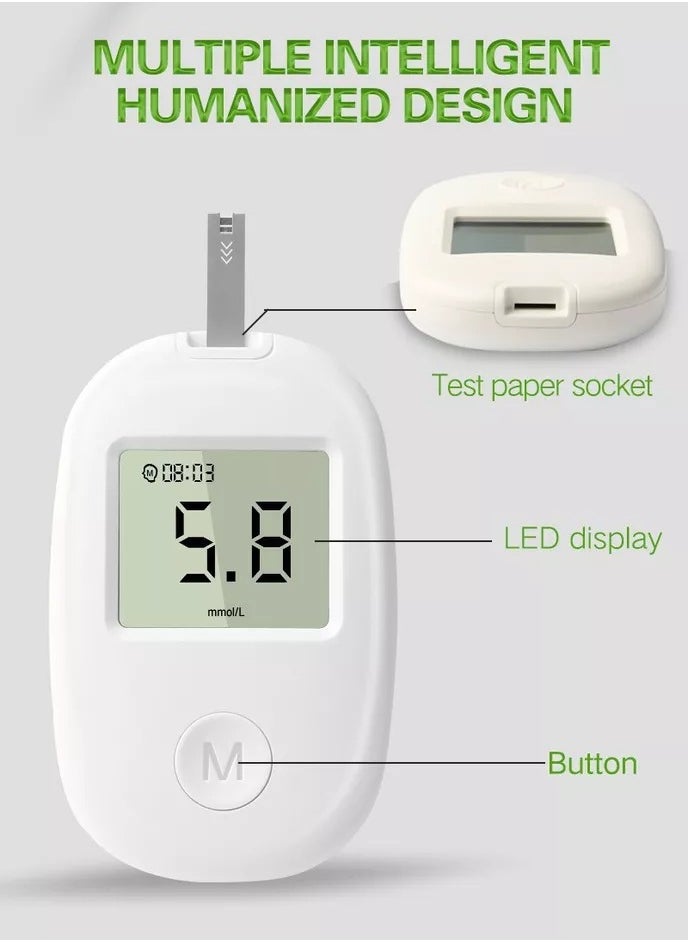 Eworld - Fully Automatic Portable Blood Glucose Meter, Accurate and Easy to Use Diabetes Testing Device with 50 Test Strips, Lancet Pen and 50 Lancets, Fast Results, Memory Storage and Code Free Operation - Image 1