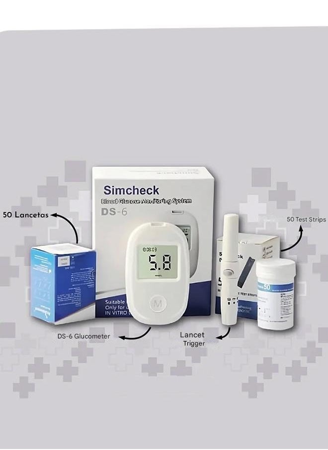 Eworld - Fully Automatic Portable Blood Glucose Meter, Accurate and Easy to Use Diabetes Testing Device with 50 Test Strips, Lancet Pen and 50 Lancets, Fast Results, Memory Storage and Code Free Operation - Image 1