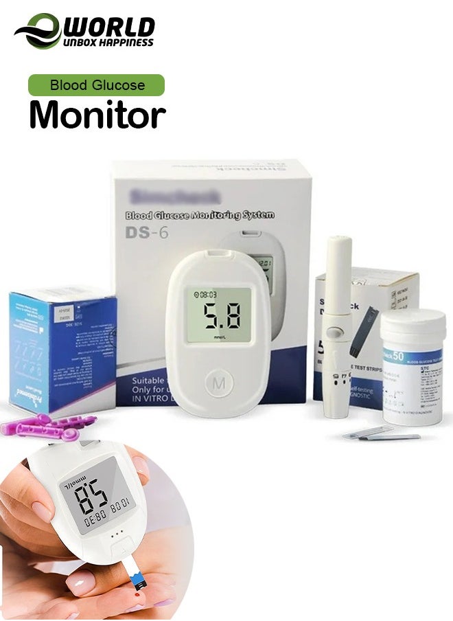 Eworld Fully Automatic Portable Blood Glucose Meter, Accurate and Easy to Use Diabetes Testing Device with 50 Test Strips, Lancet Pen and 50 Lancets, Fast Results, Memory Storage and Code Free Operation  - Image 1