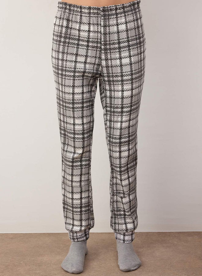 trendyol Soft Knitted Pajama Set with Smoked Bear and Penguin Print Plaid - Image 3