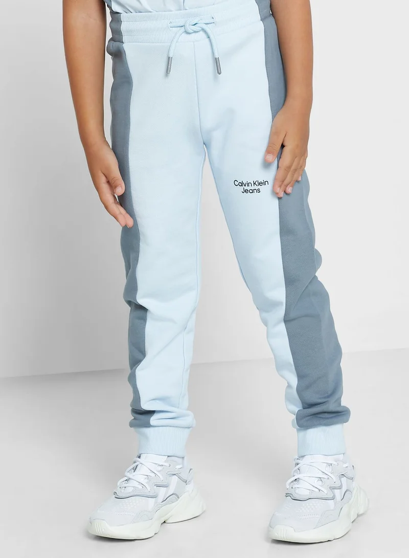 Calvin Klein Jeans Kids Color Block Stack Logo Sweatpants