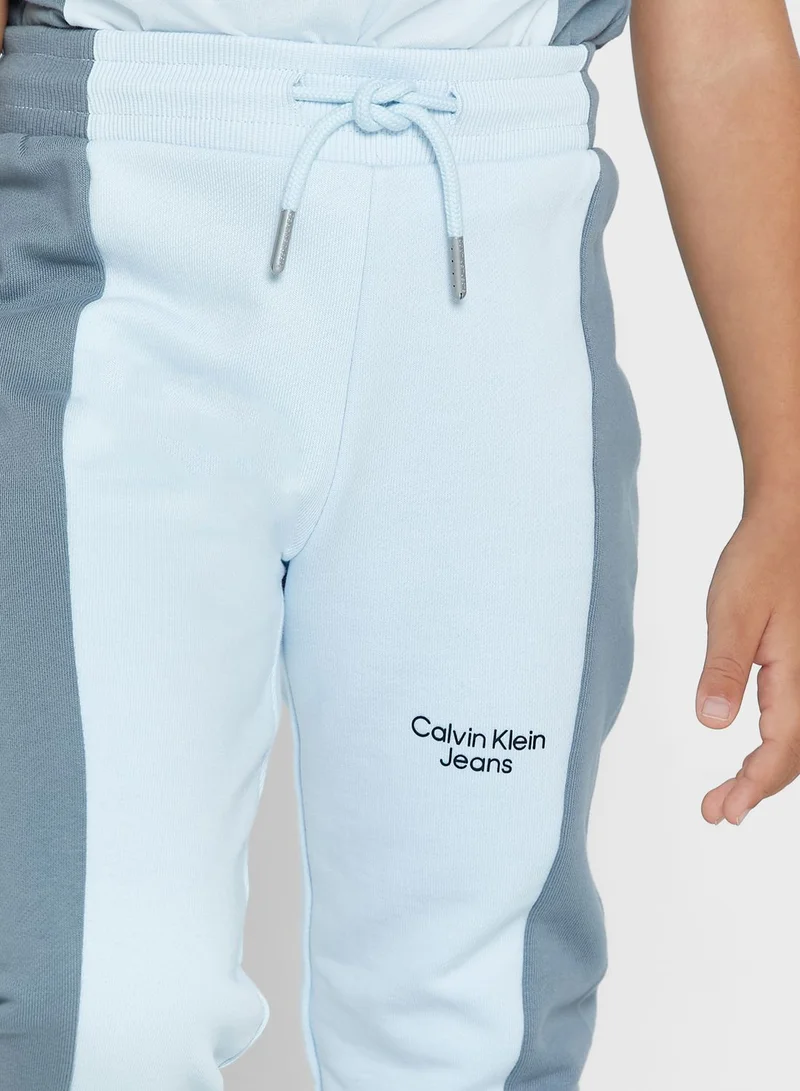 Calvin Klein Jeans Kids Color Block Stack Logo Sweatpants