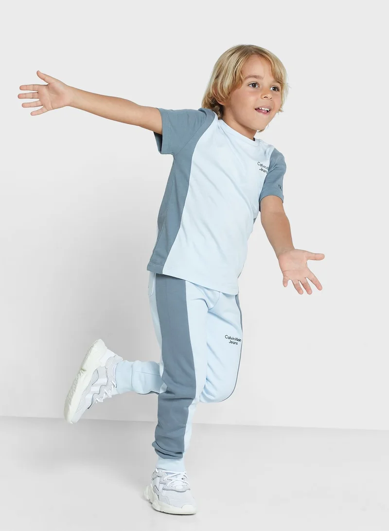 Calvin Klein Jeans Kids Color Block Stack Logo Sweatpants