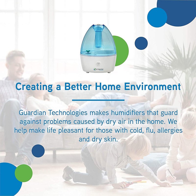 PureGuardian Pure Guardian H910BL Ultrasonic Cool Mist Humidifier 14 Hrs Run Time 210 Sq Ft Coverage Small Rooms Quiet Filter Free  - Image 2