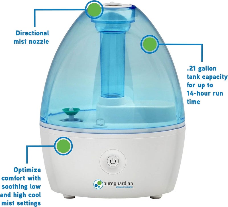 PureGuardian Pure Guardian H910BL Ultrasonic Cool Mist Humidifier 14 Hrs Run Time 210 Sq Ft Coverage Small Rooms Quiet Filter Free  - Image 5