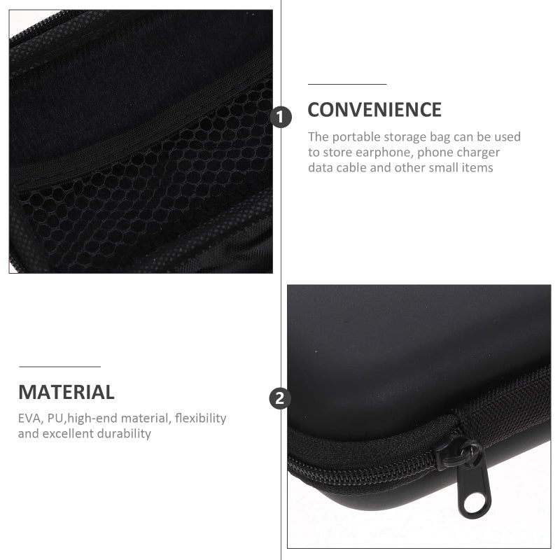 Compact Black Travel Cable Organizer Bag Portable Storage Pouch for Electronics Accessories - Image 4