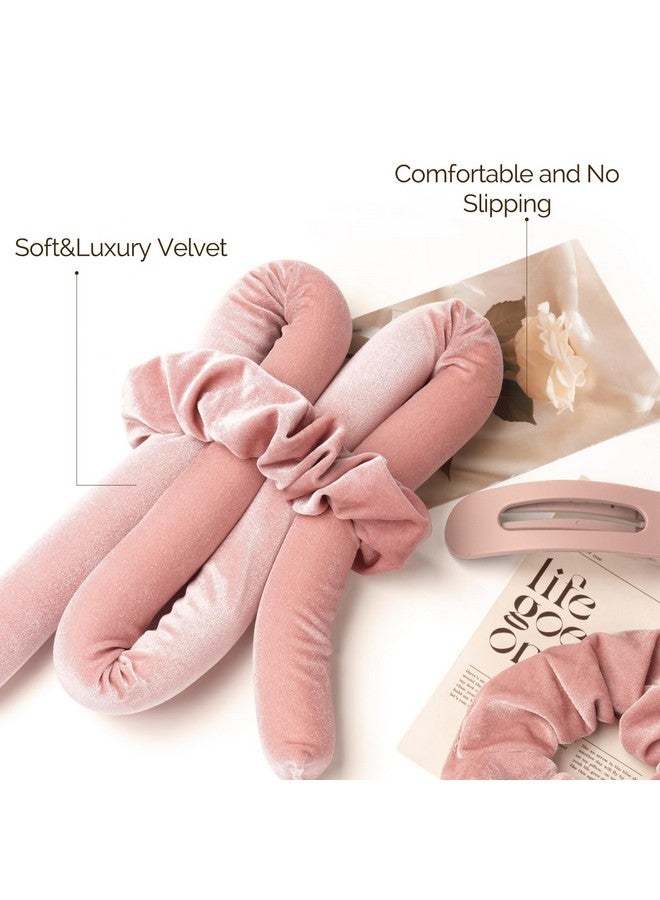 يانيبست مكواة تجعيد الشعر المخملية بدون حرارة من ياني بيست للنوم، عصابة رأس لتجعيد الشعر طوال الليل لتجعيدات الشعر الطبيعية المموجة، مجموعة مكواة تجعيد الشعر الناعمة بدون حرارة مع مشابك شعر وربطات شعر للتصفيف، تجعيدات بدون حرارة لا تنزلق - Image 3