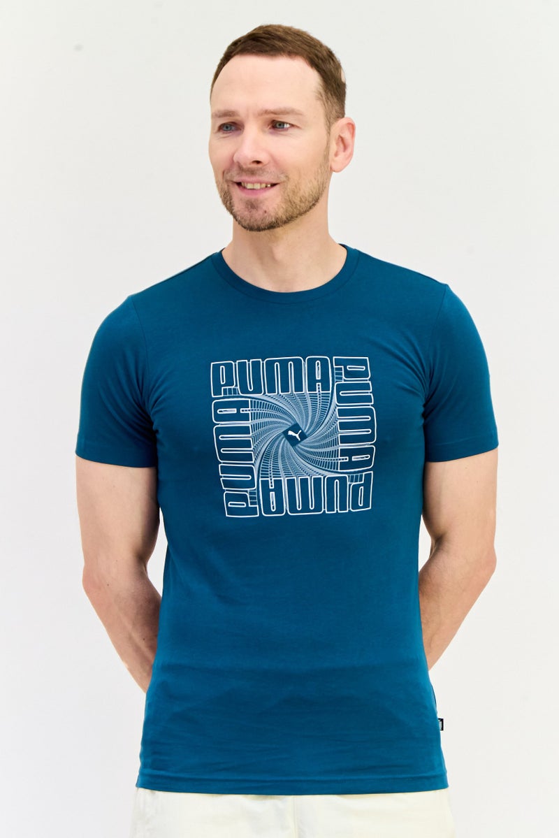 PUMA تي شيرت رياضي للرجال بأكمام قصيرة، خارجي، لون أخضر داكن - Image 1