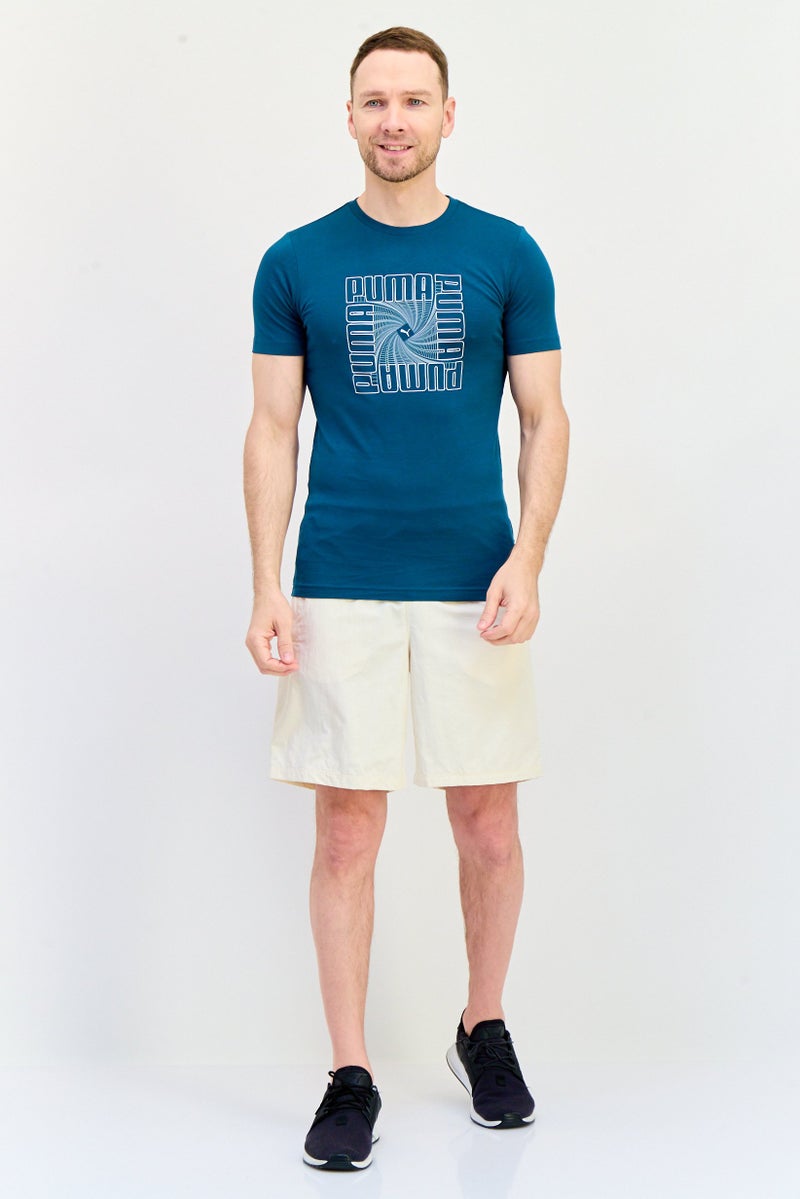 PUMA تي شيرت رياضي للرجال بأكمام قصيرة، خارجي، لون أخضر داكن - Image 4