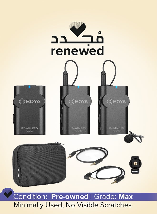 BOYA Renewed - Wm4 Pro K2 2.4Ghz Dual Wireless Lavalier Microphone System - Image 1