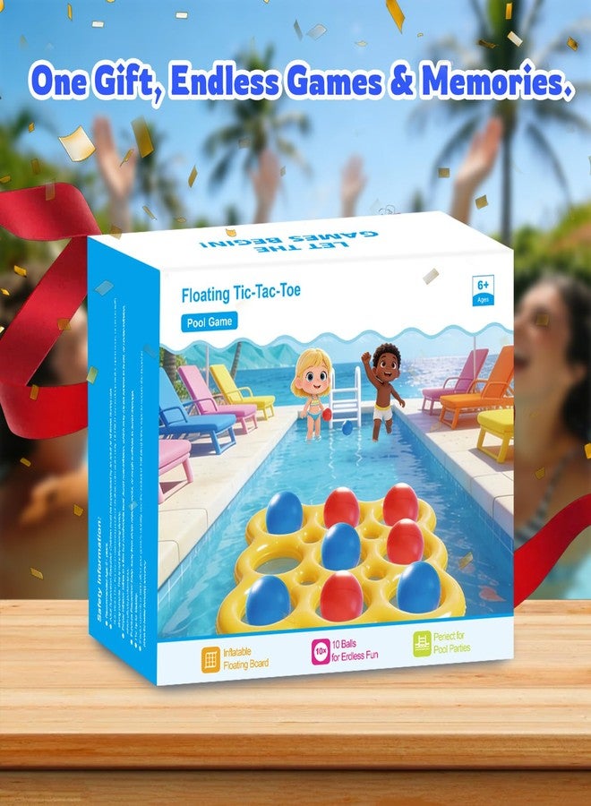 JOMBY Pool Tic Tac Toe Game & Pool Toys Games Set - Inflatable Outdoor Yard Games for Kids Adults Family, with 10 Balls for Adults Teens Kids 2-10 Players - Image 5