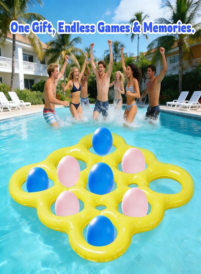 JOMBY Pool Tic Tac Toe Game & Pool Toys Games Set - Inflatable Outdoor Yard Games for Kids Adults Family, with 10 Balls for Adults Teens Kids 2-10 Players - Image 2