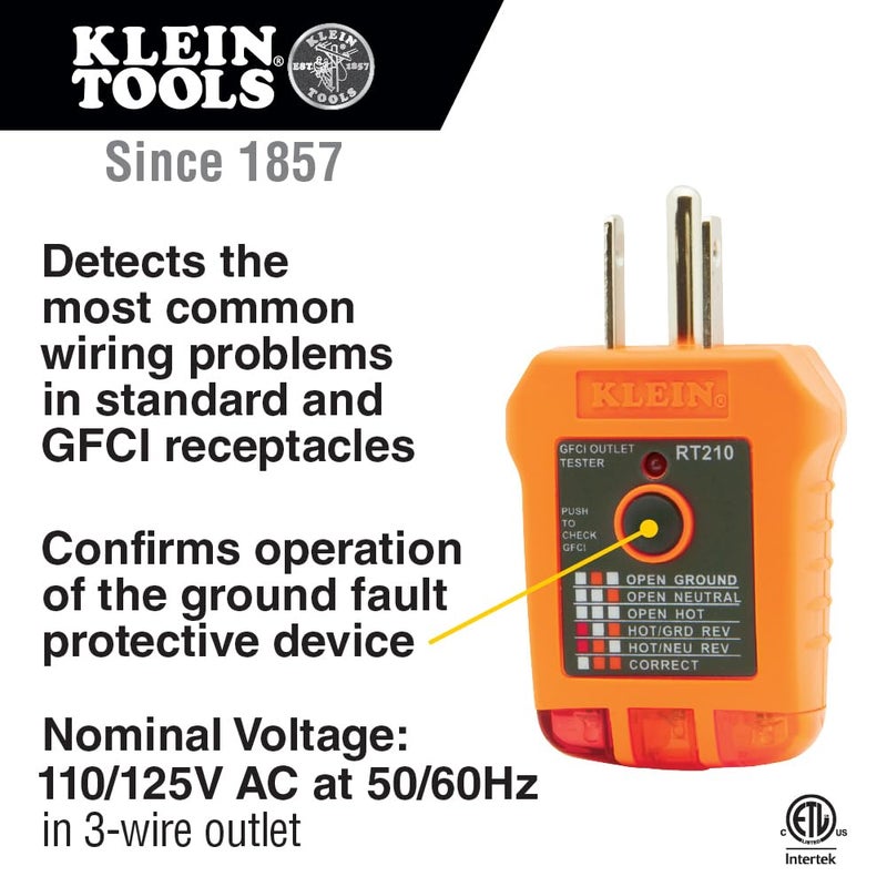 Klein Tools MM320KIT Digital Multimeter Electrical Test Kit, Non-Contact Voltage Tester, Receptacle Tester, Carrying Case and Batteries - Image 5