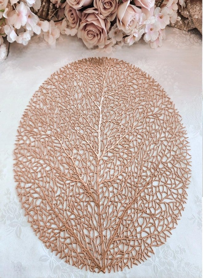 OCCASIONS FINEST PLASTIC TABLEWARE Occasions 10 Pieces Pack Pressed Vinyl Metallic Placemats/Wedding Accent Centerpiece Placemat (Eden-Matt Rose Gold) - Image 2