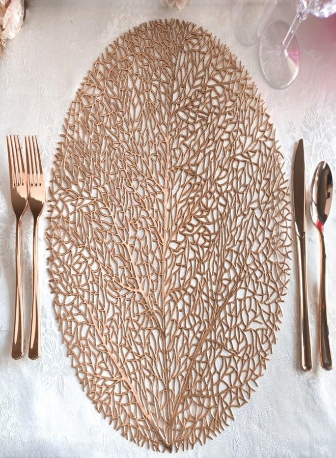 OCCASIONS FINEST PLASTIC TABLEWARE Occasions 10 Pieces Pack Pressed Vinyl Metallic Placemats/Wedding Accent Centerpiece Placemat (Eden-Matt Rose Gold) - Image 4
