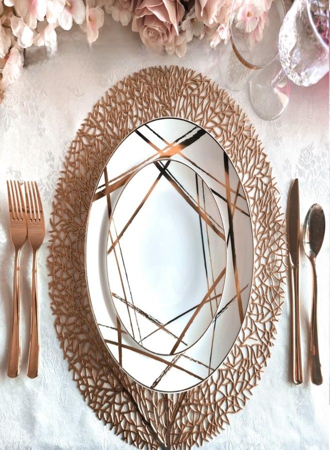 OCCASIONS FINEST PLASTIC TABLEWARE Occasions 10 Pieces Pack Pressed Vinyl Metallic Placemats/Wedding Accent Centerpiece Placemat (Eden-Matt Rose Gold) - Image 5
