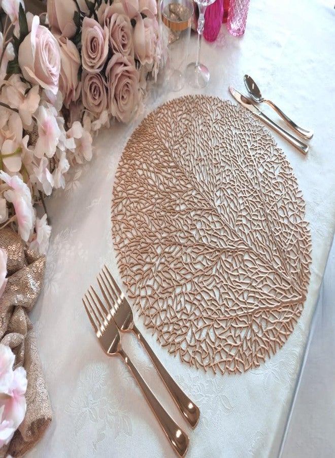 OCCASIONS FINEST PLASTIC TABLEWARE Occasions 10 Pieces Pack Pressed Vinyl Metallic Placemats/Wedding Accent Centerpiece Placemat (Eden-Matt Rose Gold) - Image 3