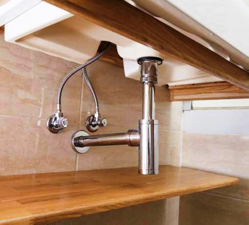 NEW WARE ® أنبوب تصريف بطول 12 بوصة لفخ الزجاجة – أنبوب بقطر 30 مم لحوض الحمام، حوض المطبخ، حوض الغسيل (متين، سهل التركيب) - Image 3