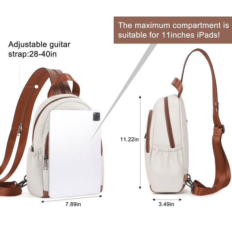 CLUCI Sling Bag for Women Leather Women's Backpack Small Convertible Backpack Purse Crossbody Bag for Travel - Image 4