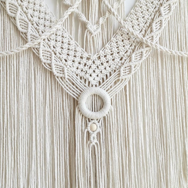 Achart Macrame Wall Hanging Large- Boho Wall Decor- Large Wall Art- Wall Decor Living Room- Macrame Tapestry Boho Decor for Bedroom (Triangle) - Image 4