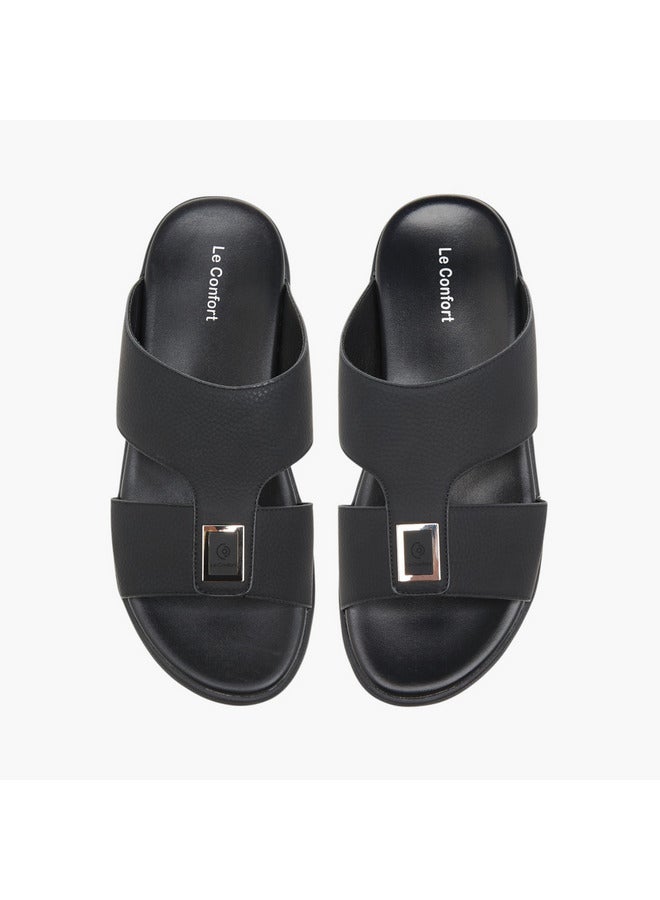 Le Confort Men Metal Accent Slip-On Comfort Sandals  - Image 1