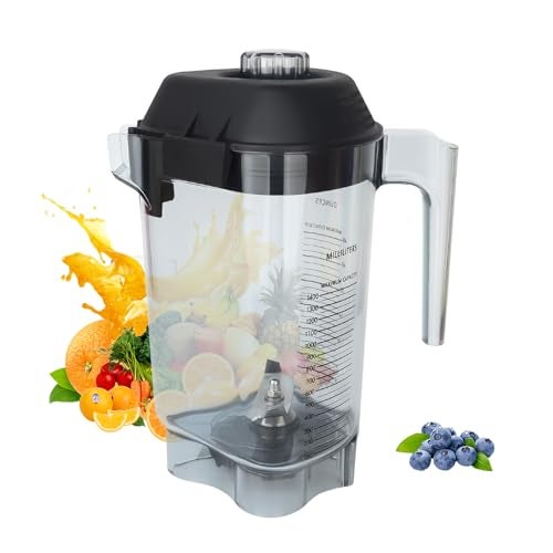 خلاط ب pitcher سعة 48 أونصة متوافق مع الخلاطات التجارية VM0145 36019 15978 16016 VM0100A وغيرها بديل 48 أونصة حاوية مثلثة لخلاط الكوب الجرة دعم لمدة 3 سنوات