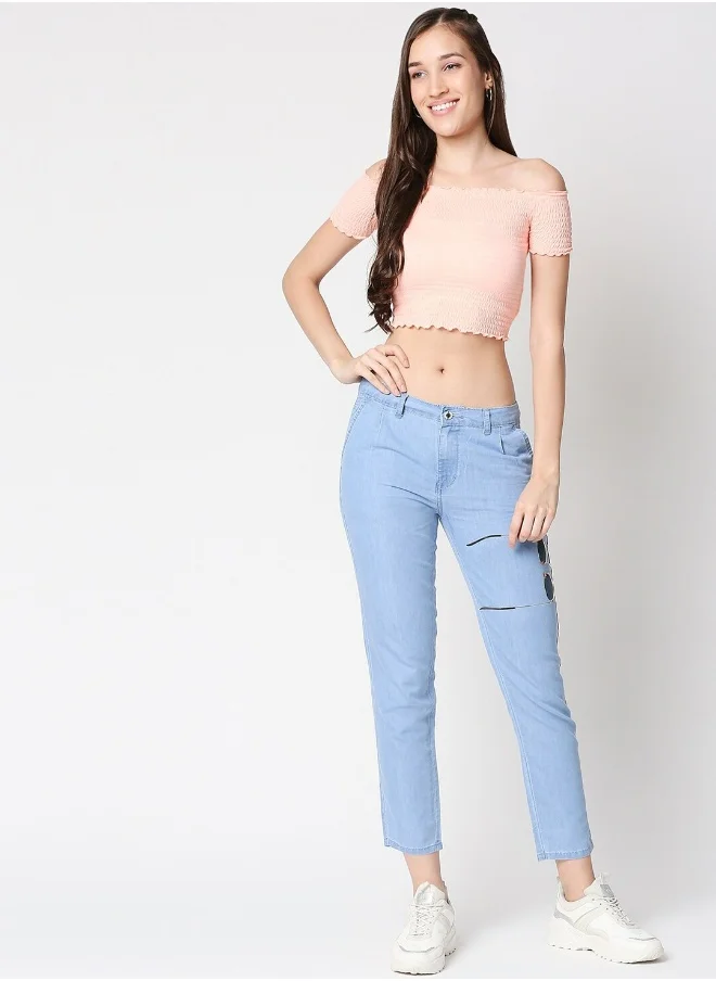 هاي ستار Women Blue Slim Fit Cropped Jeans