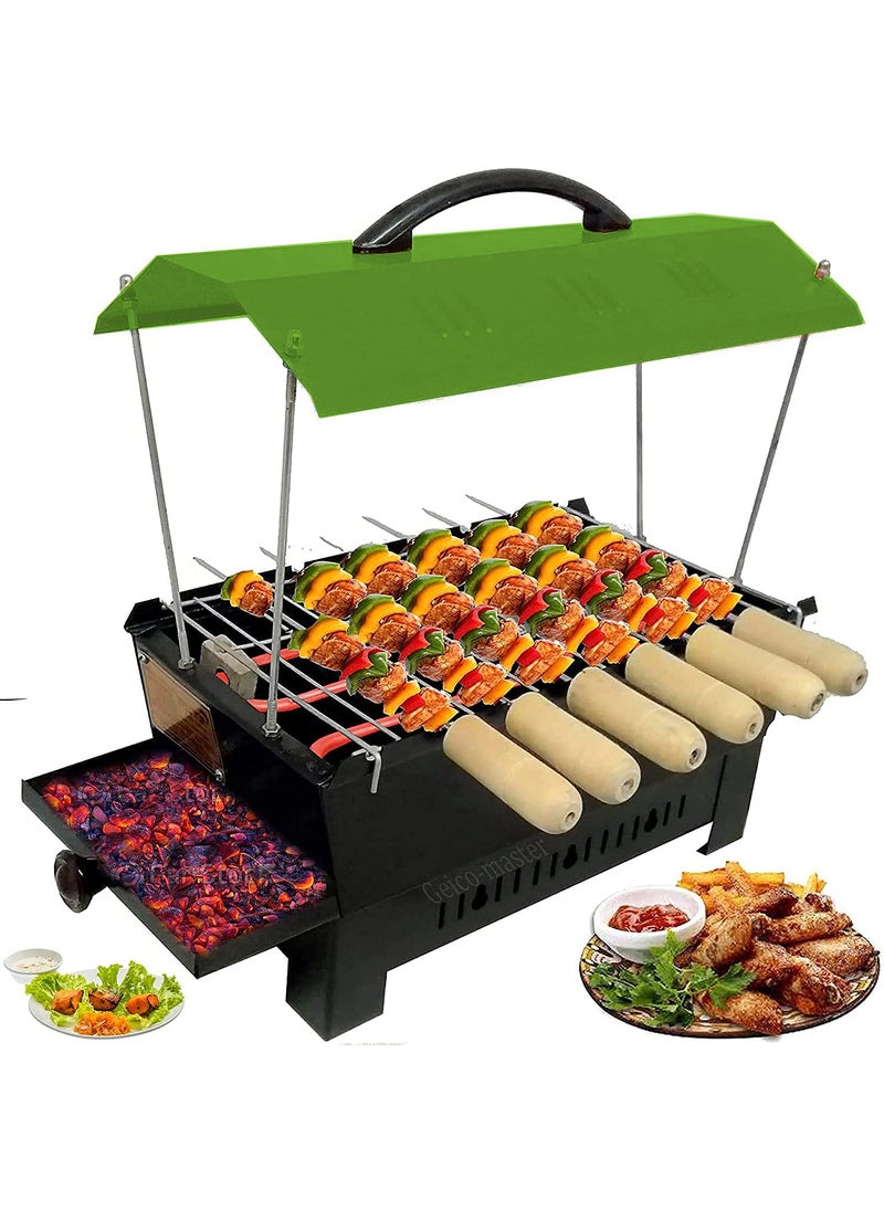 Geico-master Geicomaster 2in1 Smart Stylish Charcoal Electric Barbeque Grill Combo Free Three Gift One Grill Stand 6 Skewers One Steel Tong Electric Grill  - Image 1