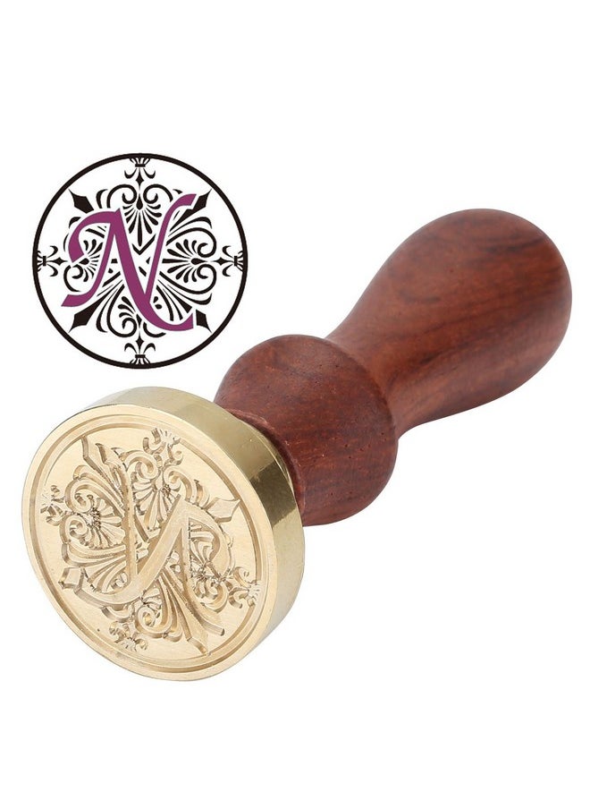 Mornajina Classic Wooden Letter N Alphabet Letter Initial Wax Classic Sealing Wax Seal Stamp  - Image 2