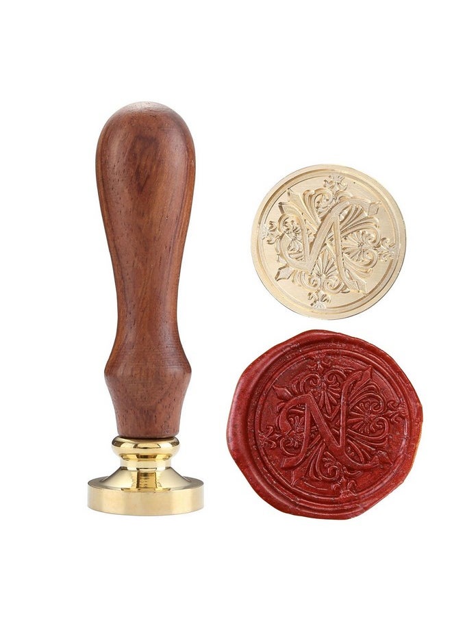Mornajina Classic Wooden Letter N Alphabet Letter Initial Wax Classic Sealing Wax Seal Stamp  - Image 1