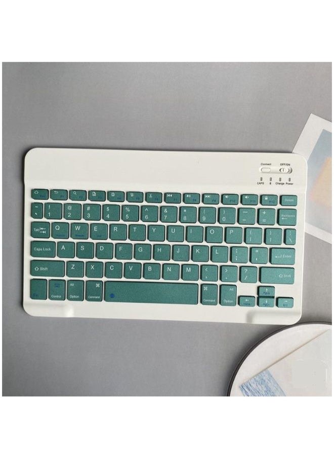 SHOPI Rechargeable Bluetooth Keyboard And Mouse Combo Ultra-Slim Portable Compact Set For Android Windows Tablet Cell Phone IPhone IPad Pro Air Mini OS IOS 13 And Above Dark Green  - Image 2