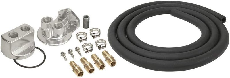 Remote Oil Filter, Single Filter, 1/2 in NPT Thread Adapter, 10 ft Hose, 1/2 in NPT Thread Housing, 18 mm x 1.50 Adapter Thread, Fittings/Hardware, Universal, Kit