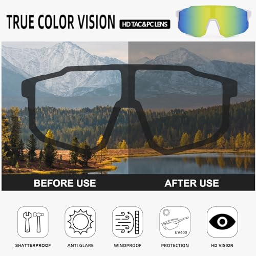 Karsaer Sports Baseball Sunglasses Men Women Visor Cycling Glasses MTB Running Driving Fishing Baseball B5105, Black - Image 5