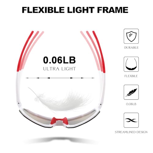 Karsaer Sports Baseball Sunglasses Men Women Visor Cycling Glasses MTB Running Driving Fishing Baseball B5105, Black - Image 3