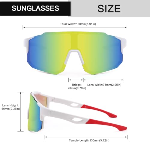 Karsaer Sports Baseball Sunglasses Men Women Visor Cycling Glasses MTB Running Driving Fishing Baseball B5105, Black - Image 4