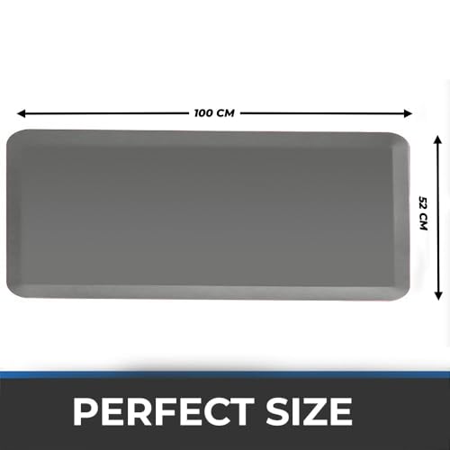 LifeKrafts New Anti Fatigue Floor Mat Thick Perfect Kitchen Mat, Standing Desk Mat. Comfort at Home, Office, Garage 52x100x1.8 cms (Grey-Plain) - Image 2