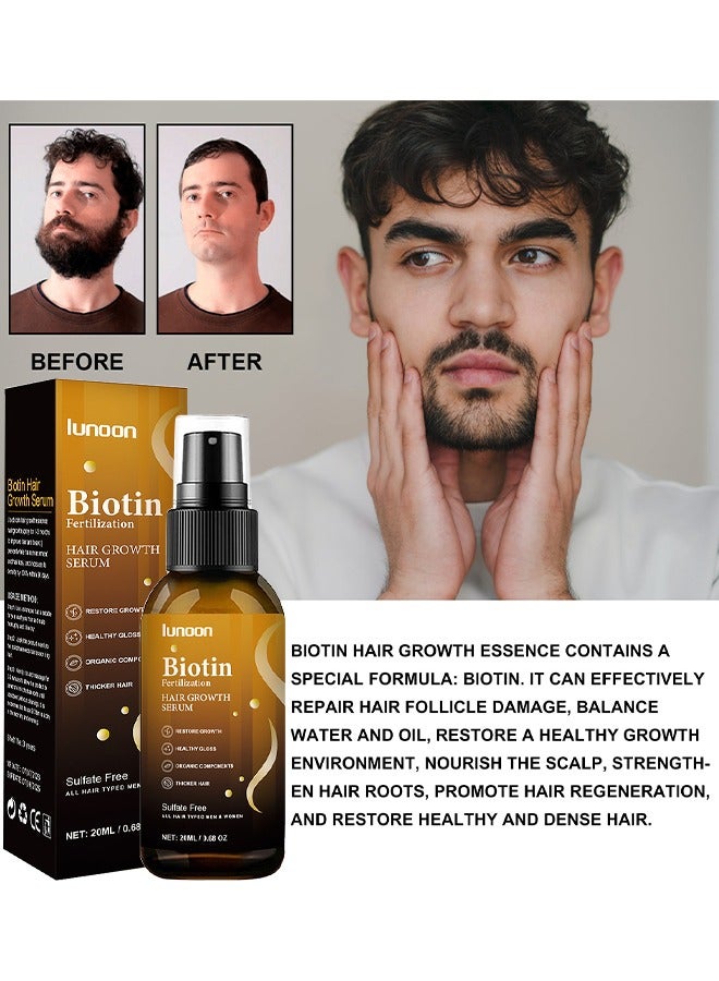 LUNOON Biotin Hair Growth Serum, Hair Regrowth Spray, Biotin Thickening Herbal Serum, Anti Hair Loss Serum For Hair Growth And Hair Loss, Hair Regrowth For Thicker Longer Fuller Hair, 20ML - Image 5