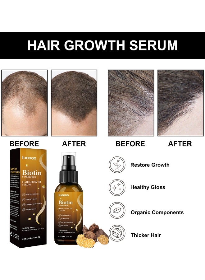 LUNOON Biotin Hair Growth Serum, Hair Regrowth Spray, Biotin Thickening Herbal Serum, Anti Hair Loss Serum For Hair Growth And Hair Loss, Hair Regrowth For Thicker Longer Fuller Hair, 20ML - Image 3