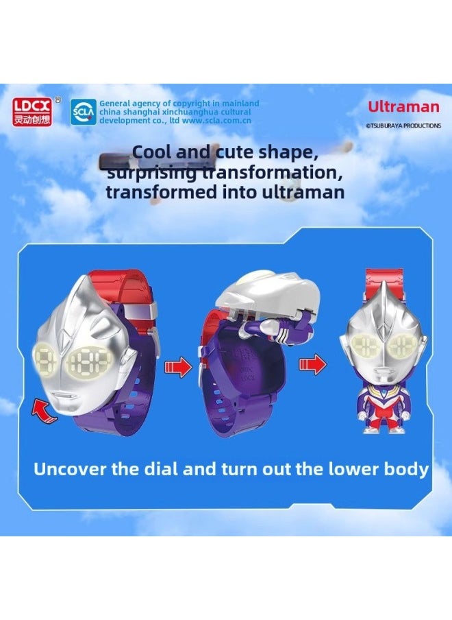 Generic - Genuine Ultraman Watch Children's Version Baby Deformation Luminous Sello Degas Toy Boy Cartoon Pupil-Color:【sero】ultraman Q-changing Watch - Image 1