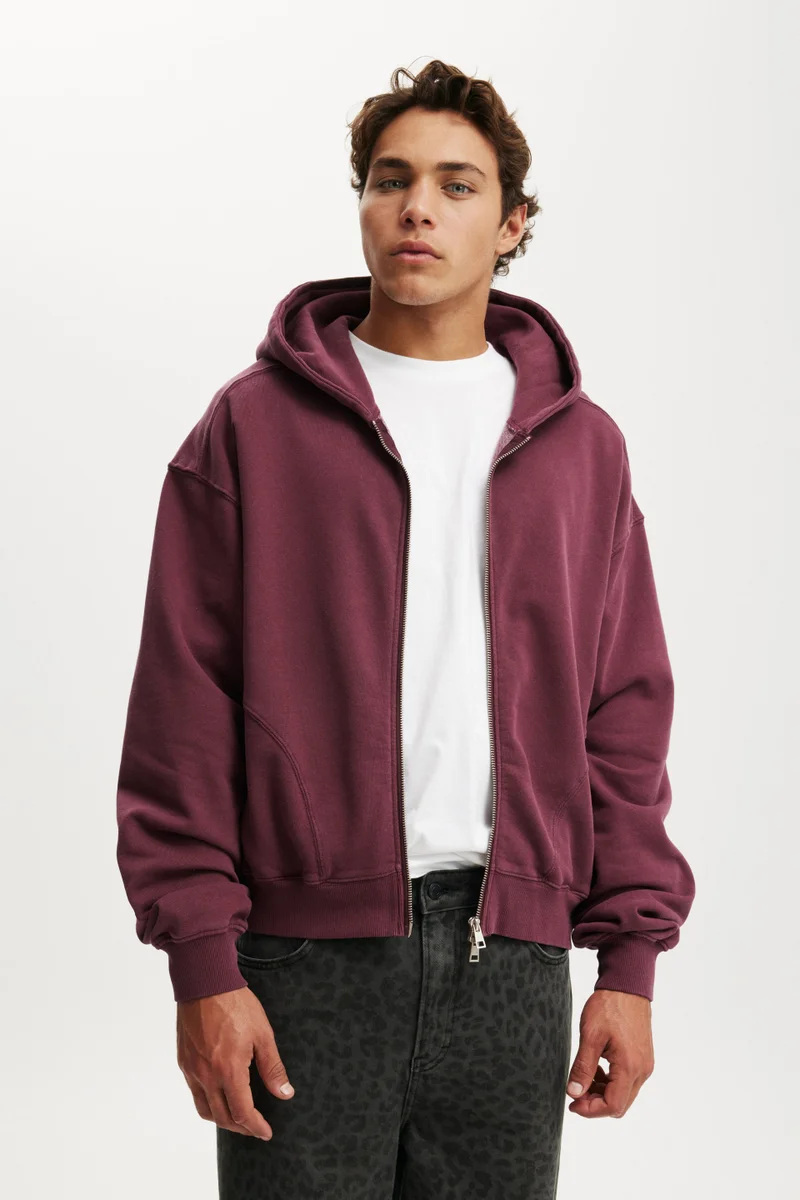 Cotton On CROPPED ZIP UP HOODIE