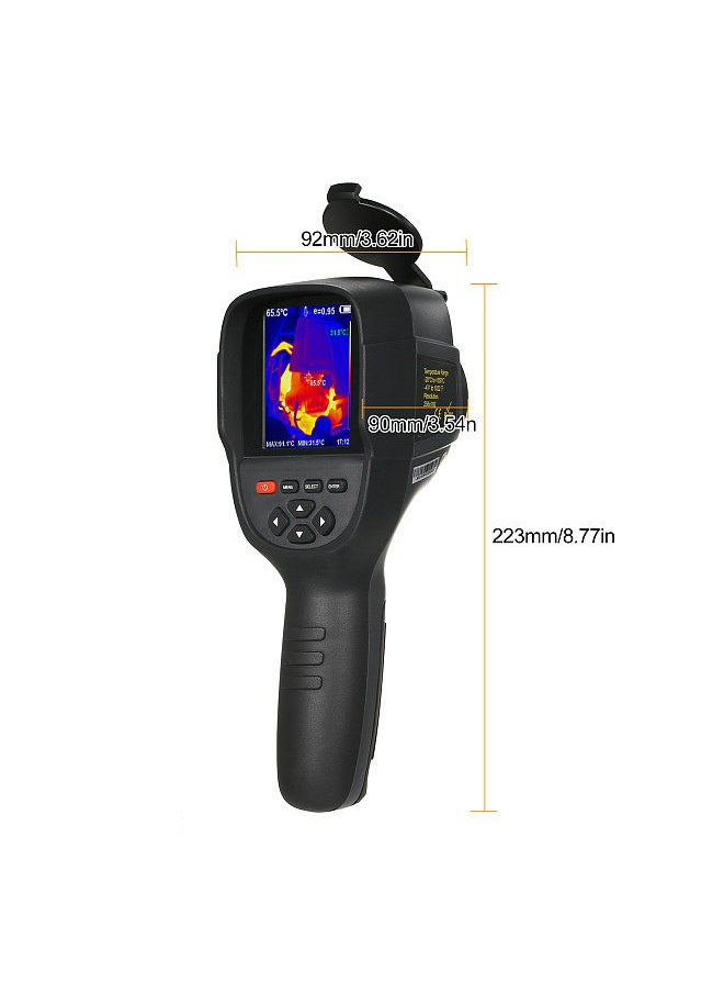Hti HT-H18+ Infrared Thermal Imaging Camera 2200mAh Rechargeable Handheld IR Thermal Imager -20~550℃/-4~1022℉ Temperature Range 256x192 Resolution with 3.2-inch LCD Screen 5 Color Palettes